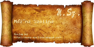 Münz Szelina névjegykártya